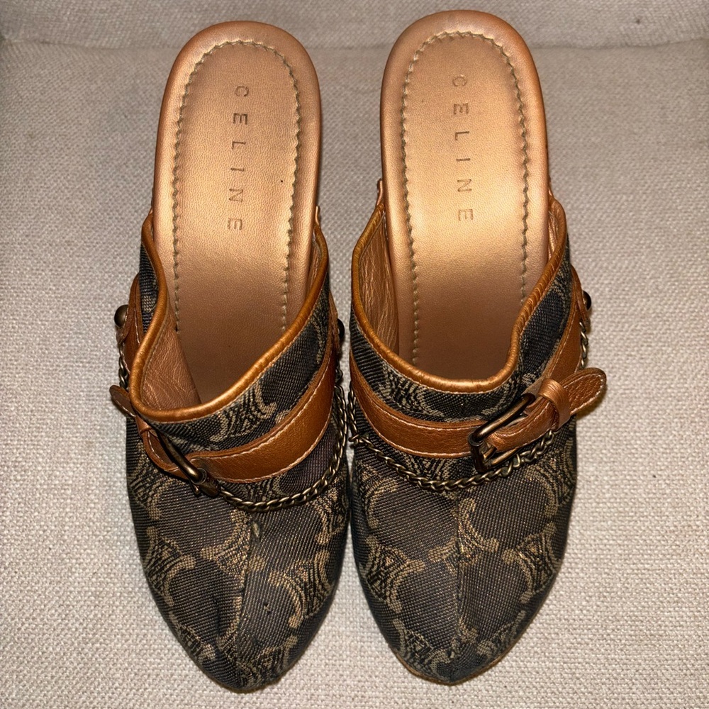 Celine Paris Macadam Heeled Mules